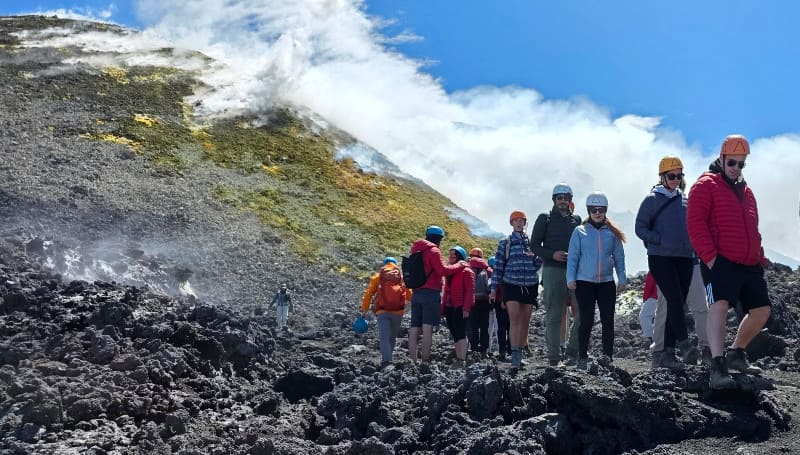 Summit crater view during a guided Mount Etna trekking tour