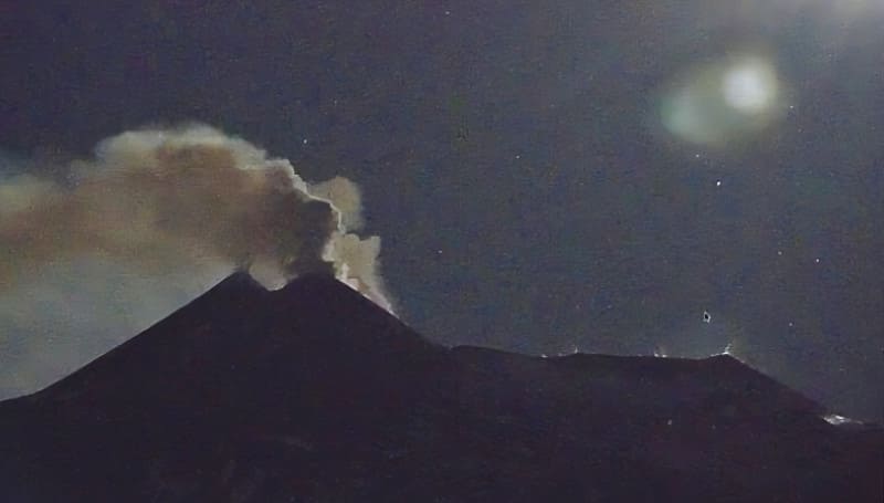View of Mount Etna's summit area from our live webcam